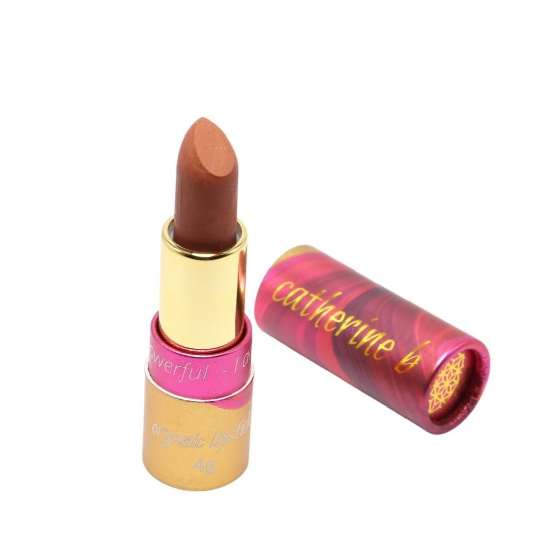Cocoa Glow - Rich Chocolate Brown Gold Organic Lipstick 4g tube