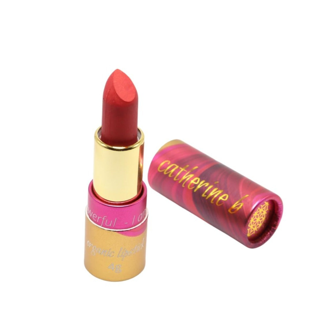 Berry Kissable - Vibrant Berry Pink Red Orange Organic Lipstick tube