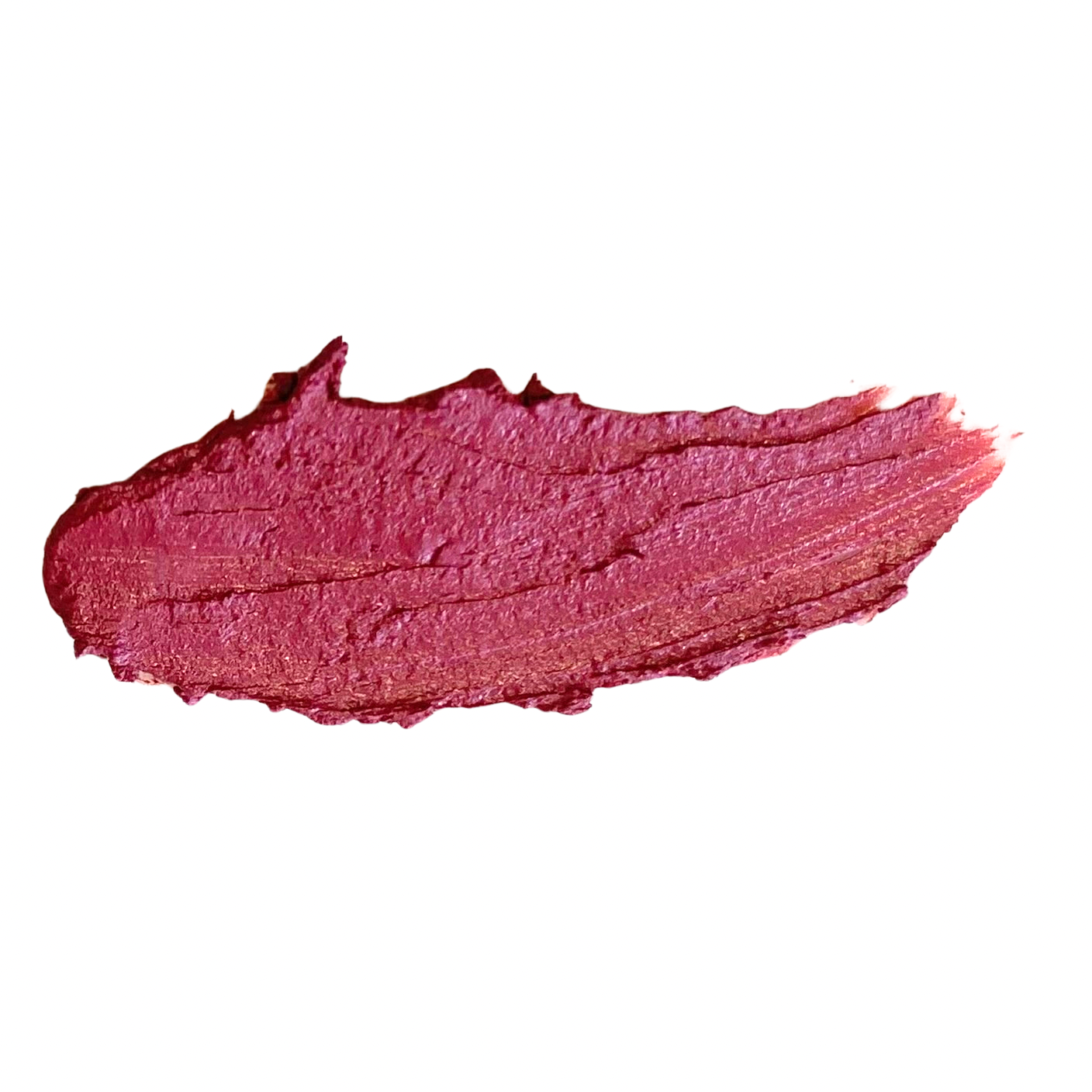 ethereal lipstick deep rosy pink smear on white background