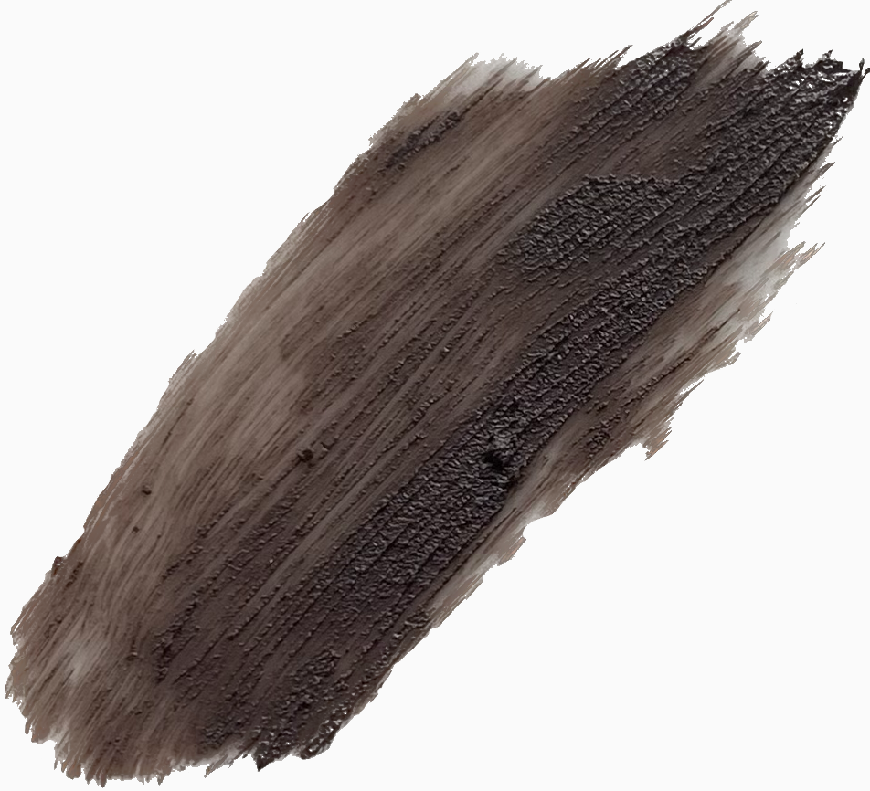 smokey taupe eyeshadow and contour smear on white background