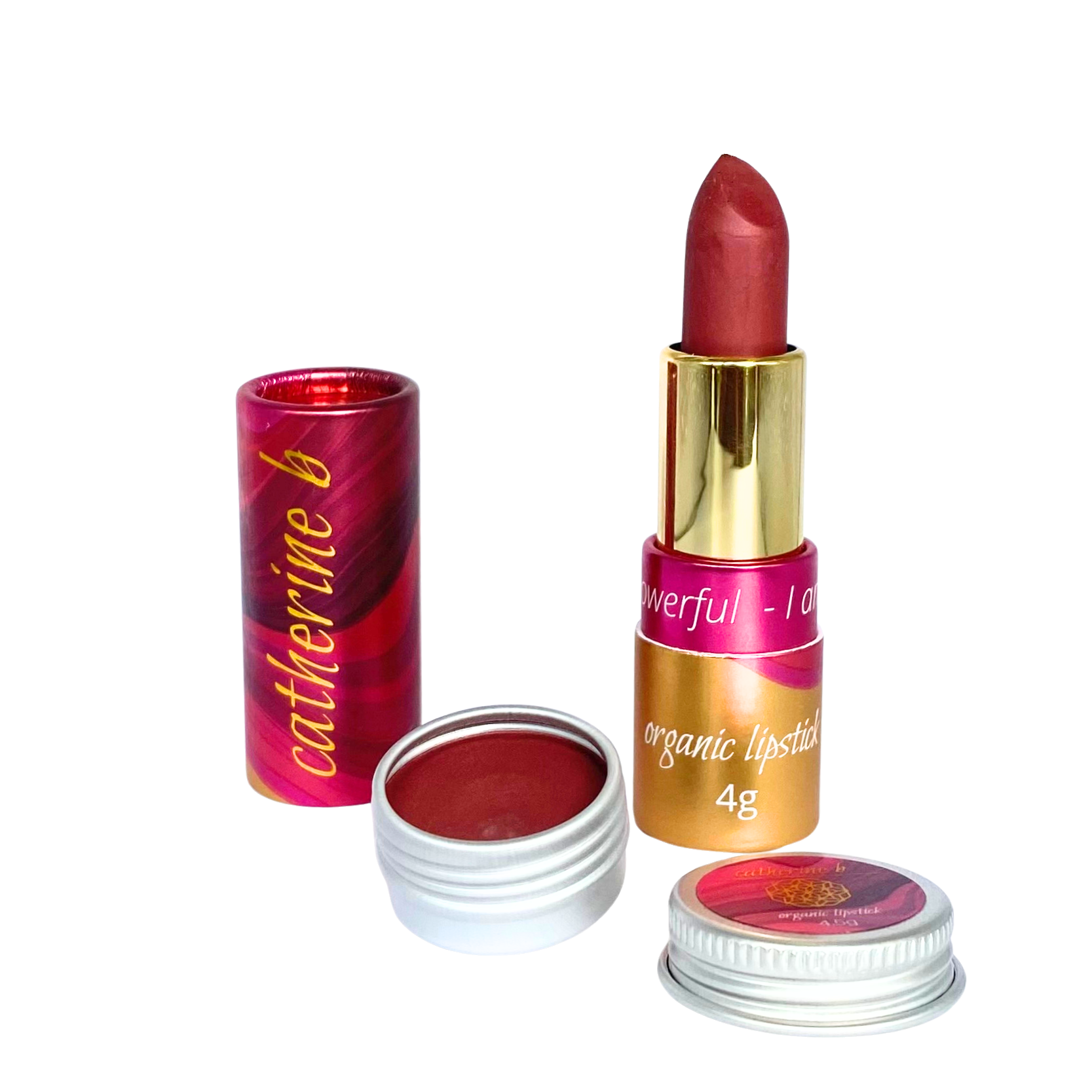 Serenity - Bronze Pink Dark Neutral Organic Long Lasting Lipstick 4g tube and 4.5g tin