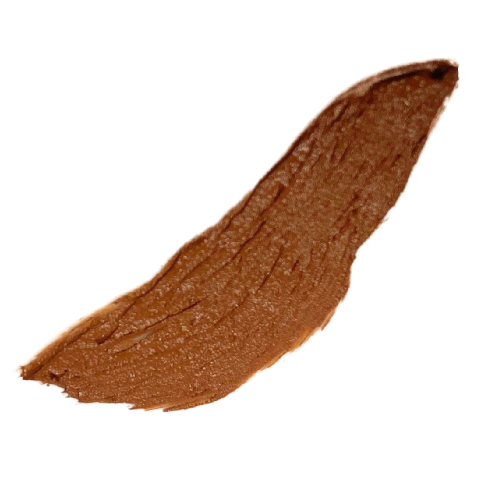 Golden brown blush, contour or eyeshadow swatch on white background
