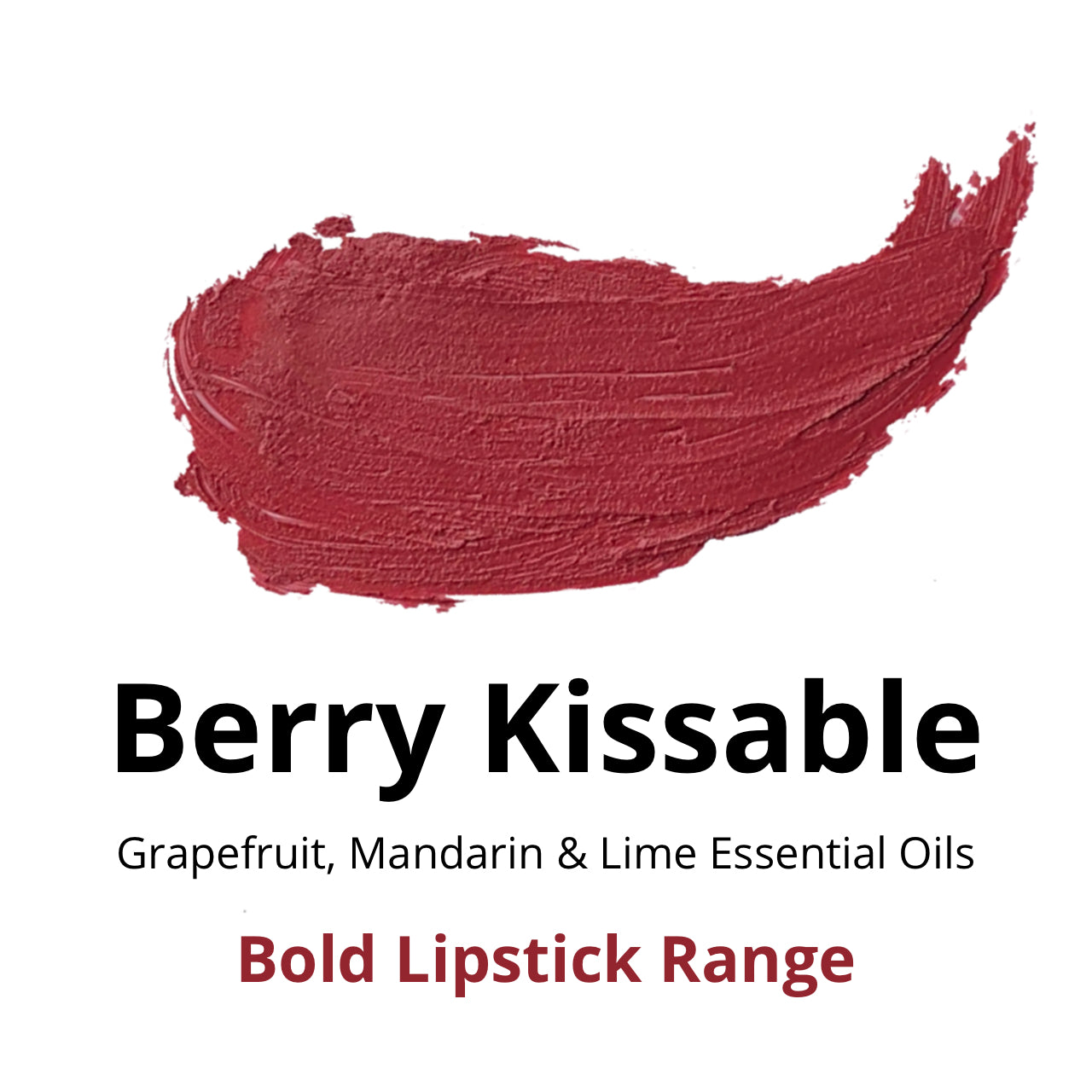 Berry Kissable - Vibrant Berry Pink Red Orange Long Lasting Organic Lipstick