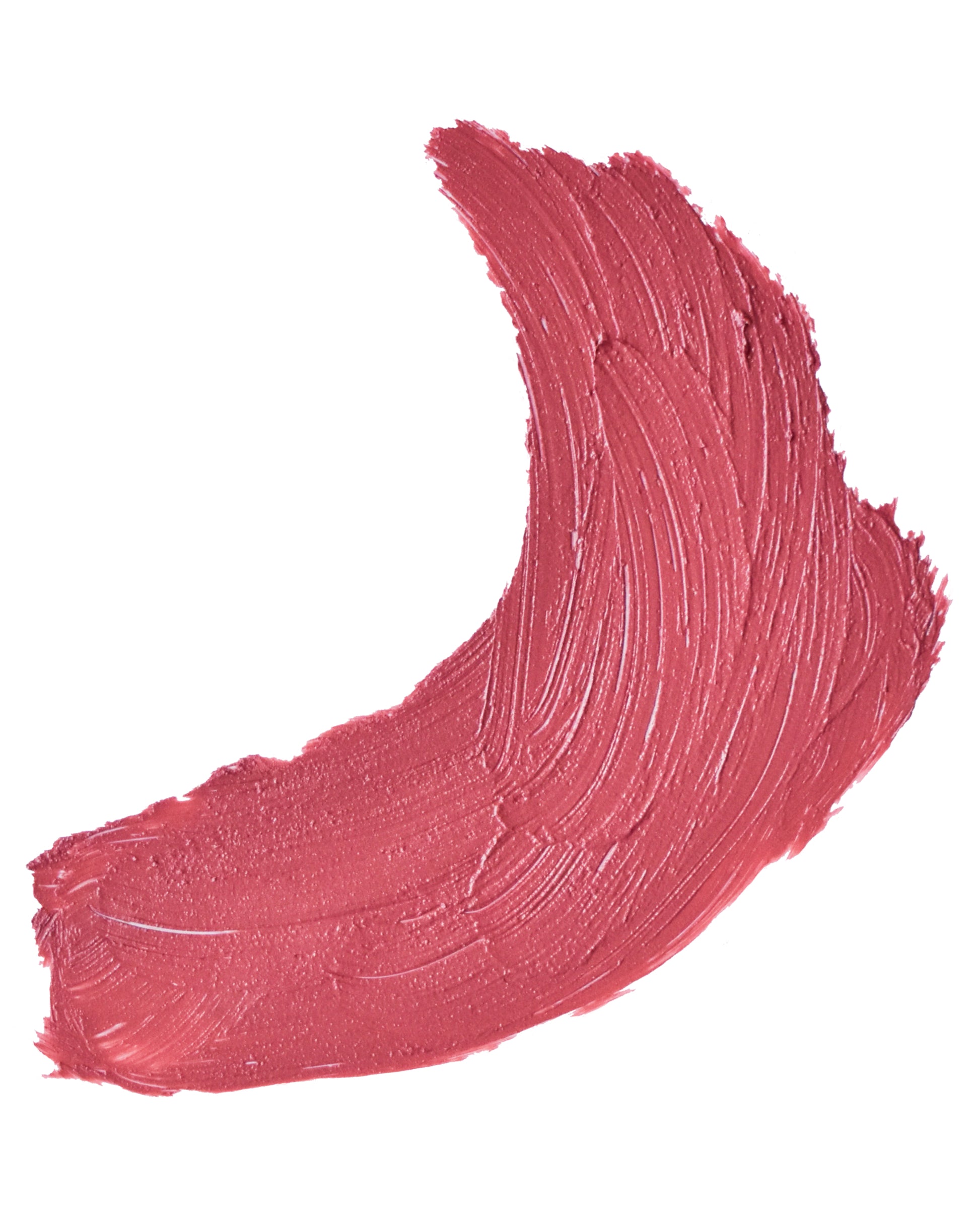 Dusk - Warm Dusky Orange Pink Organic Lipstick swatch on white background