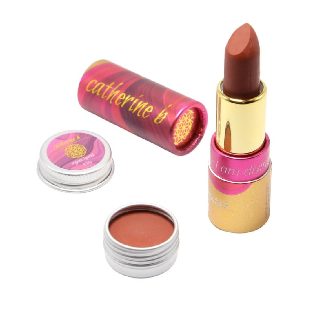 Cordovan - Rich Red Brown Organic Lipstick available in 4.5g tin or 4g tube
