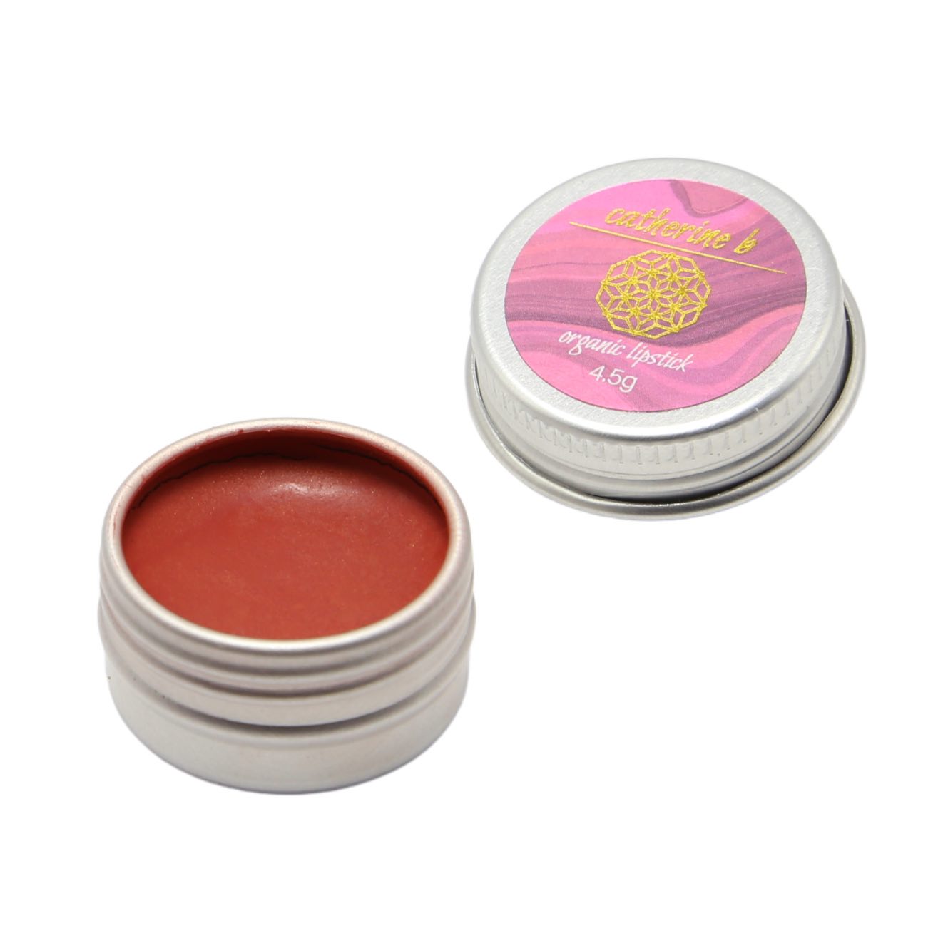 Flourish - Shimmery Orange Brown Deep Coral Long Lasting Organic Lipstick 4.5g tin
