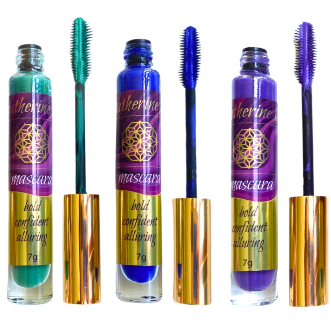 Mascara Blue, Green and Purple - Volumising Natural Organic Lengthening