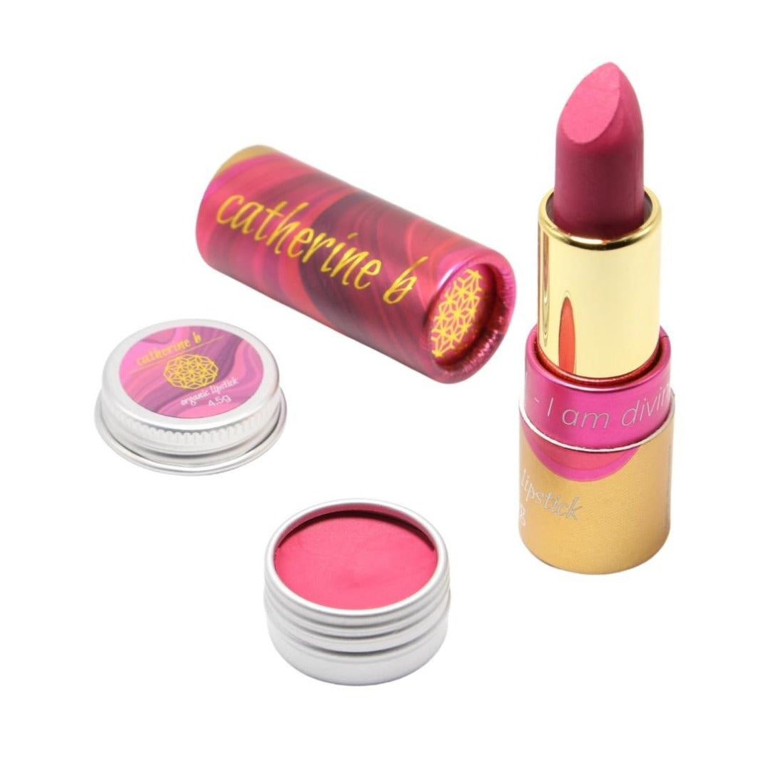 Muse - Bright Deep Pink Blue Undertone Long Lasting Organic Lipstick 4.5g tin and 4g tube