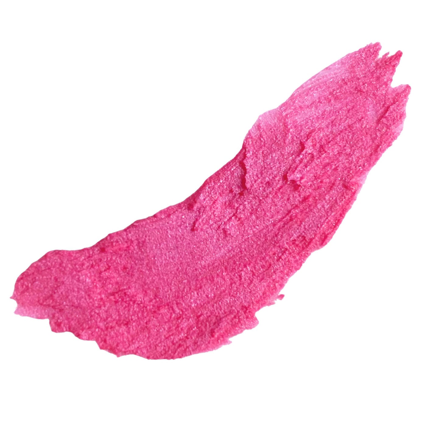 bright pink gives the lips frosty look tinted lip balm smear on white background