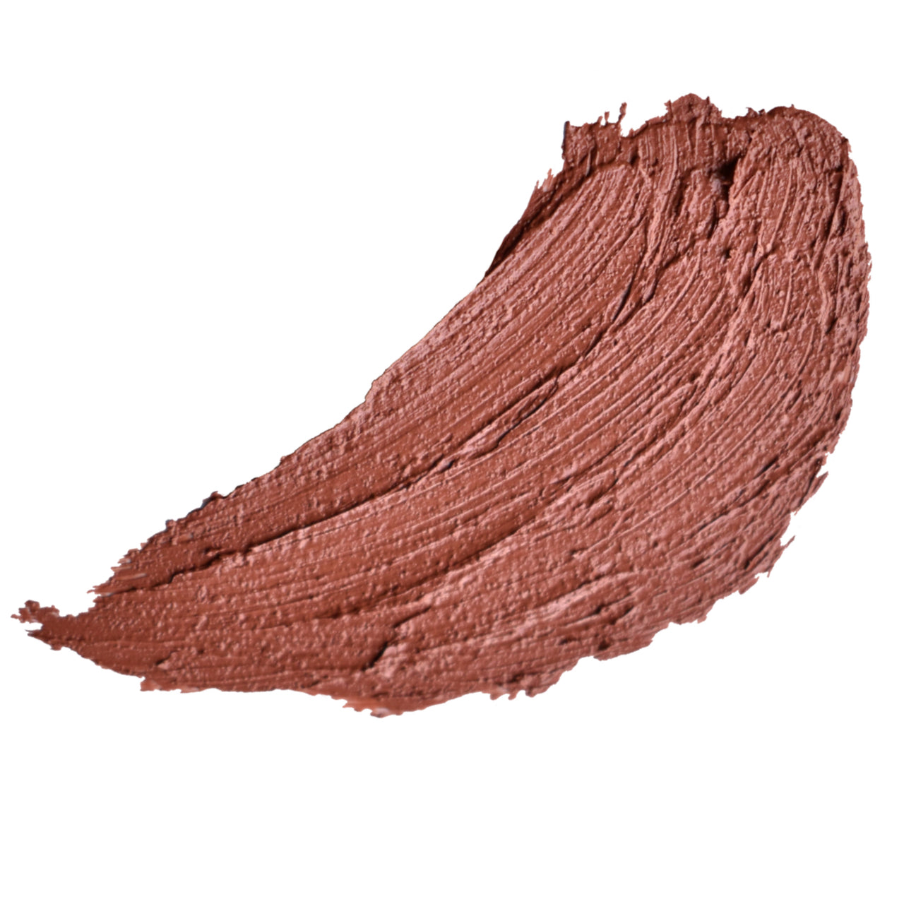 Warm Bronze - Terracotta Brown Organic Long Lasting Lipstick swatch on white background